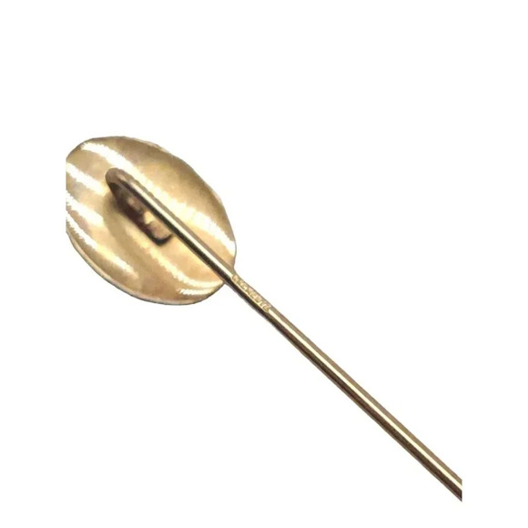 Krementz Oval Shape Stick Pin Engravable Gold Tone Vintage - Picture 4 of 5
